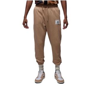 Nike Jordan Cotton Flight Jogger Pants Mens Size Large Tan Athletic DQ7468-201